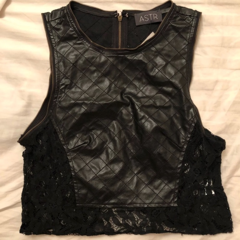 NWT ASTR faux leather top